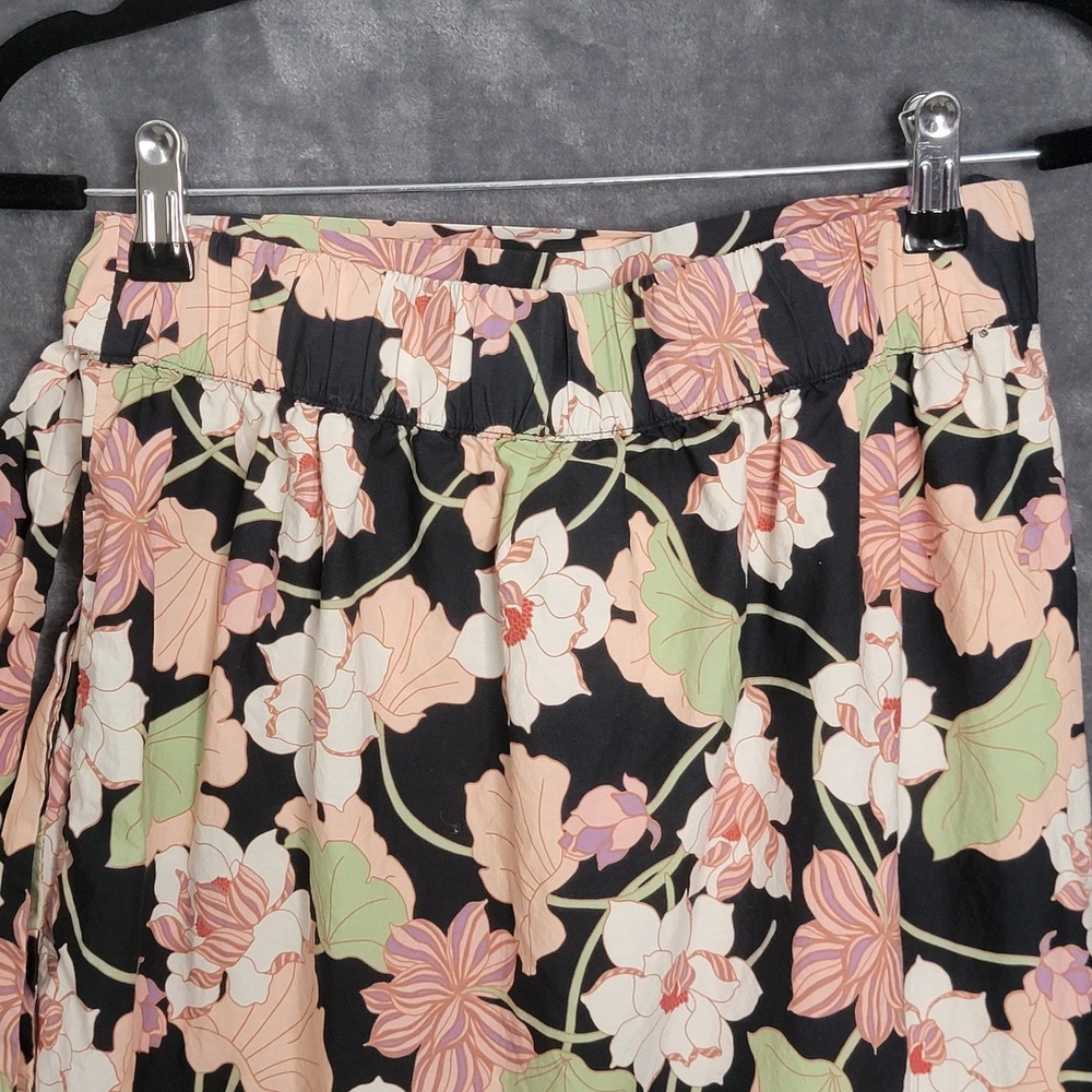 Who What Wear Maxi Skirt Boho Small Black Floral Tiered Cotton Wrap Cottagecore - Picture 7 of 9